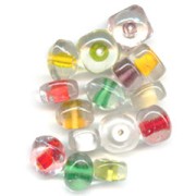 Set of Lampwork beads Crystal color Lined x50g|raw }}