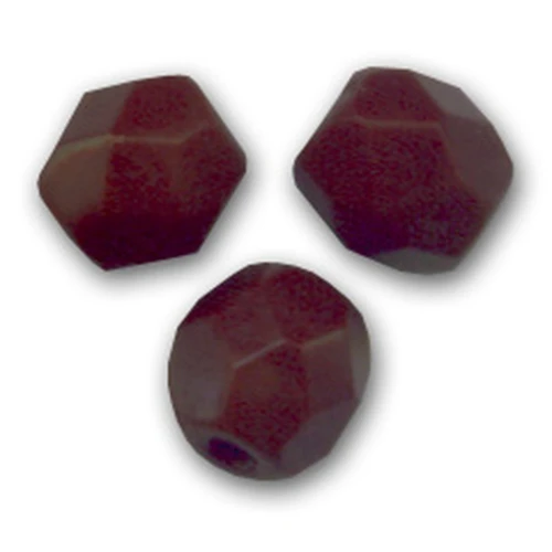Fire Polished faceted round beads 3mm Opaque Cocoa Brown x50