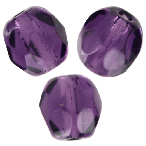 Fire Polished faceted round beads 4mm Tanzanite x50