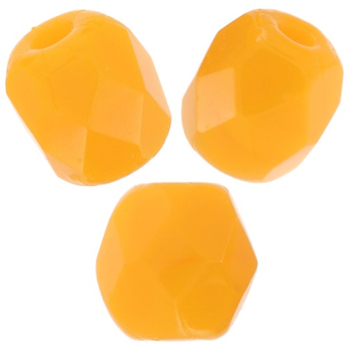 Fire Polished faceted round beads 4mm Tangerine x50