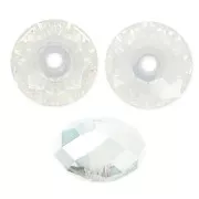 PureCrystal 5040 Flat round 8mm Crystal Silver Shade x1