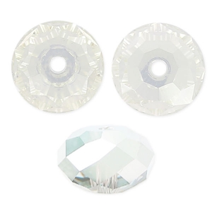 PureCrystal 5040 8 mm Flat Round Bead - Crystal Silver Shade x1