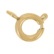 5 mm spring clasp with closed ring - 304L gold-plated stainless steel x1