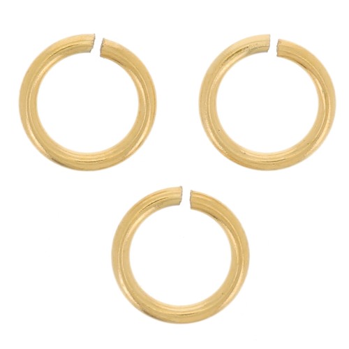 Jumprings open 5x0.7mm 316L gold-finished stainless steel x10