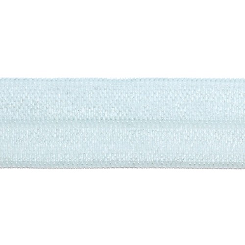 Elastic satin ribbon shiny effect 15 mm - Sky Blue x 1m