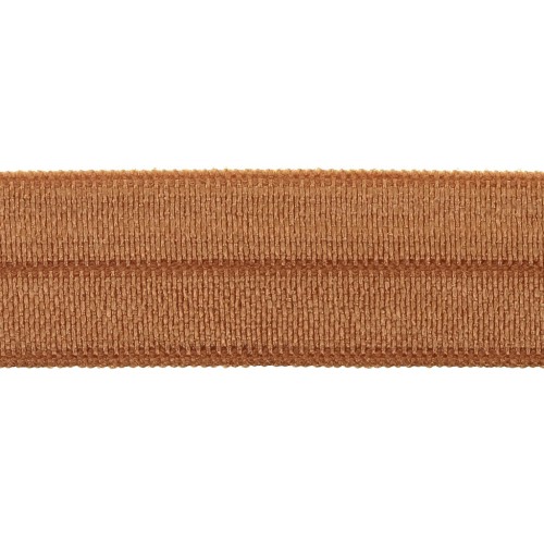 Elastic satin ribbon shiny effect 15 mm - Terracotta x 1m