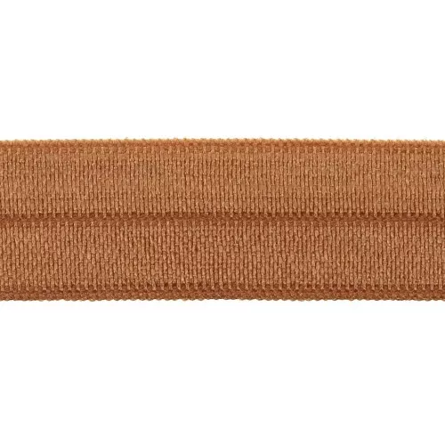 Elastic satin ribbon shiny effect 15 mm - Terracotta x 1m
