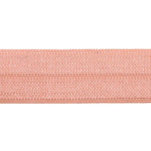Elastic satin ribbon shiny effect 15 mm - Salmon x 1m