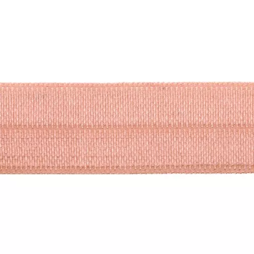 Elastic satin ribbon shiny effect 15 mm - Salmon x 1m