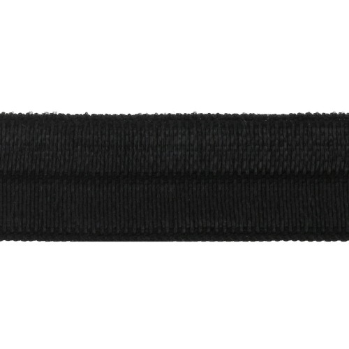 Elastic satin ribbon shiny effect 15 mm - Black x 1m