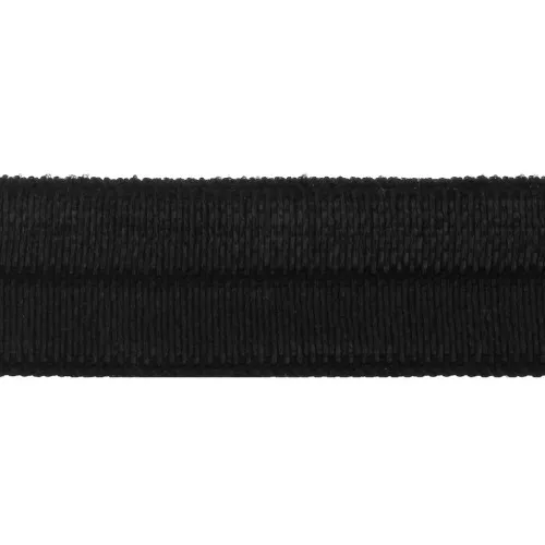 Elastic satin ribbon shiny effect 15 mm - Black x 1m
