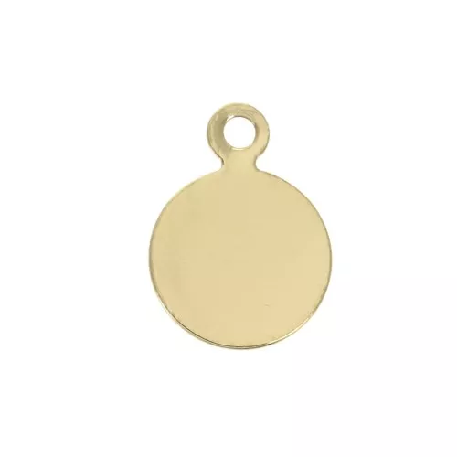 Round smooth charm 8 mm - Gold Plated 3 microns x1