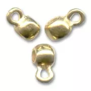 Metal beads to dangle charms 6x4 mm fine Gold plated x6