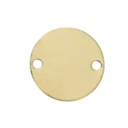 Round spacer 2 holes  12 mm - Gold Plated 3 microns x1