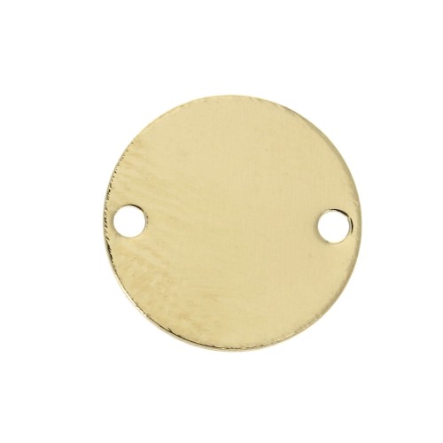 Round spacer 2 holes  12 mm - Gold Plated 3 microns x1