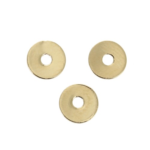 Flat drilled and smooth discs Heishi style 5 mm - Gold Plated 3 microns x4