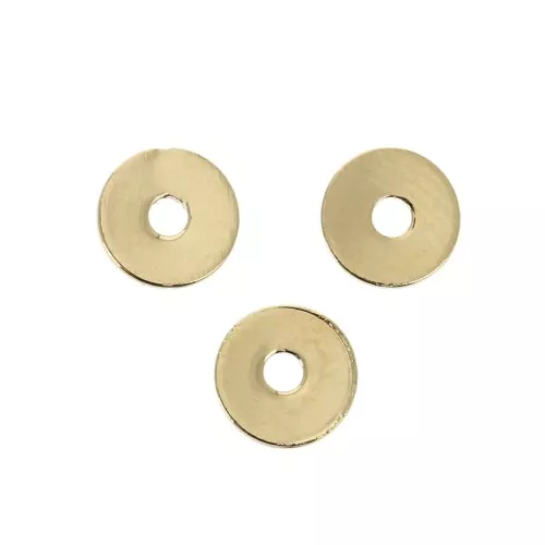 Flat drilled and smooth discs Heishi style 5 mm - Gold Plated 3 microns x4
