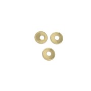 Flat drilled and smooth discs Heishi style 3 mm - Gold Plated 3 microns x4