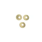 Flat drilled and smooth discs Heishi style 3 mm - Gold Plated 3 microns x4