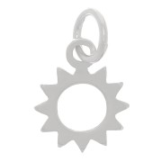 925 Sterling Silver sun charm with closed loop 10x8 mm x1|raw }}