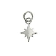 925 Sterling Silver North Star charm with closed loop 10x78 mm x1|raw }}