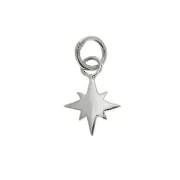 925 Sterling Silver North Star charm with closed loop 10x78 mm x1