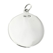 925 Sterling Silver Round medal pendant - Cross pattern 19.5 mm x1