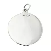 925 Sterling Silver Round medal pendant - Cross pattern 19.5 mm x1