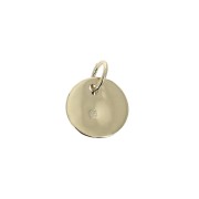 Hammered round charm 10 mm - Gold plated 3 microns x1
