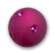 Round Polaris bead with rhinestones 12mm Fuchsia x1|raw }}
