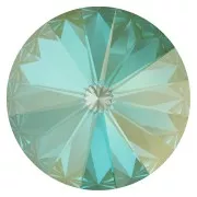 PureCrystal 1122 Rivoli Cabochon 12 mm Crystal Silky Sage DeLite x1