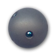 Round Polaris bead with rhinestones 12mm Jet Hematite x1