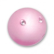 Round Polaris bead with rhinestones 12mm Light Rose x1|raw }}