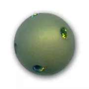 Round Polaris bead with rhinestones 12mm Olivine x1