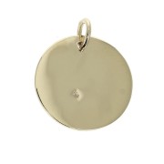 Hammered round charm 15 mm - Gold plated 3 microns x1