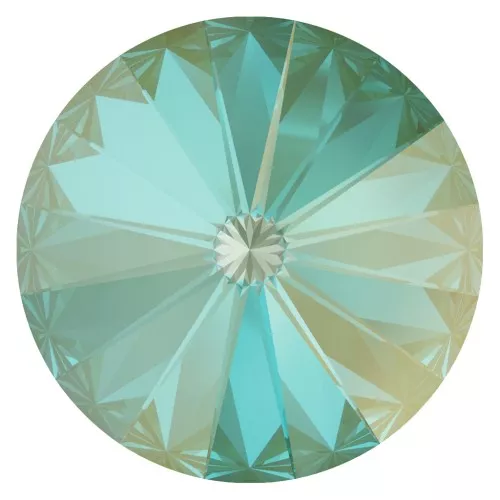 PureCrystal 1122 Rivoli Round Stone 14 mm Crystal Silky Sage DeLite x1