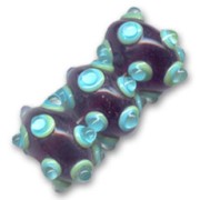 Flat round 18mm Dark Amethyst/Aqua x1|raw }}