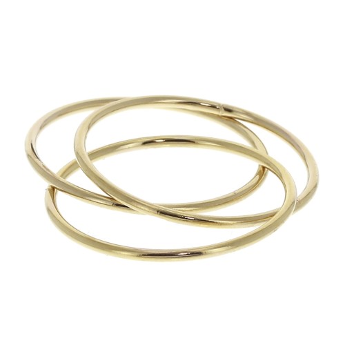 Ring with 3 intertwined rings - Size 58 - Gold Plated 3 microns x1