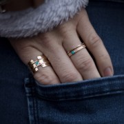 Hammered fine ring - Size 52 - Gold Plated 3 microns x1