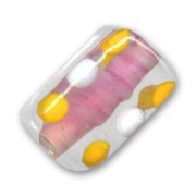 Cubes Round motif 16x11mm Crystal Pink Lined  x1|raw }}