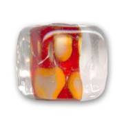 Cubes 13mm Crystal Red Lined  x1|raw }}
