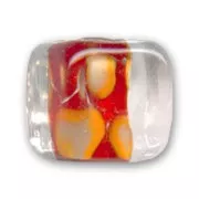 Cubes 13mm Crystal Red Lined  x1
