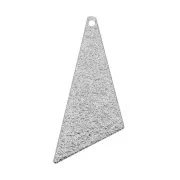 Sequin/charm with fine hammered effect - Triangle 35x13.5 mm - Silver Tone x2