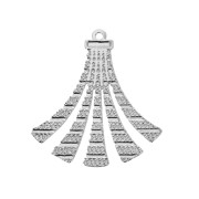 Textured brass pendant - Tassel - 22x19 mm - Silver Tone x2|raw }}