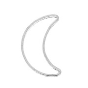 Moon pendant 15x9 mm for DIY jewelry creation - Silver Tone x10|raw }}