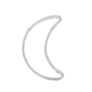 Moon pendant 15x9 mm for DIY jewelry creation - Silver Tone x10