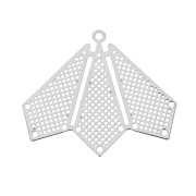 Pendant/spacer muti strand - Fan shape 22x26 mm - Silver Tone x1|raw }}