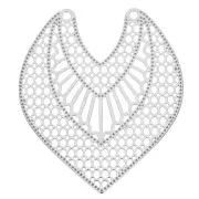 Pendant/spacer 2-hole 34x29 mm - Silver Tone x1