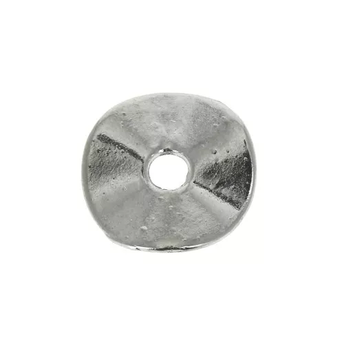 Irregular Rondelles spacers 9.5 mm - Silver Tone x10