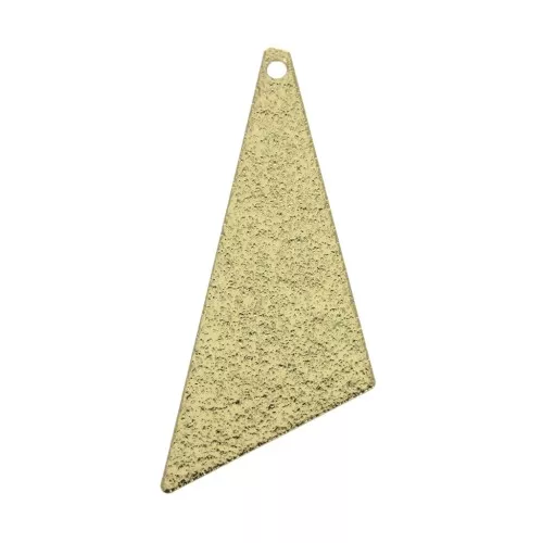 Sequin/charm with fine hammered effect - Triangle 35x13.5 mm - Gold Tone x2